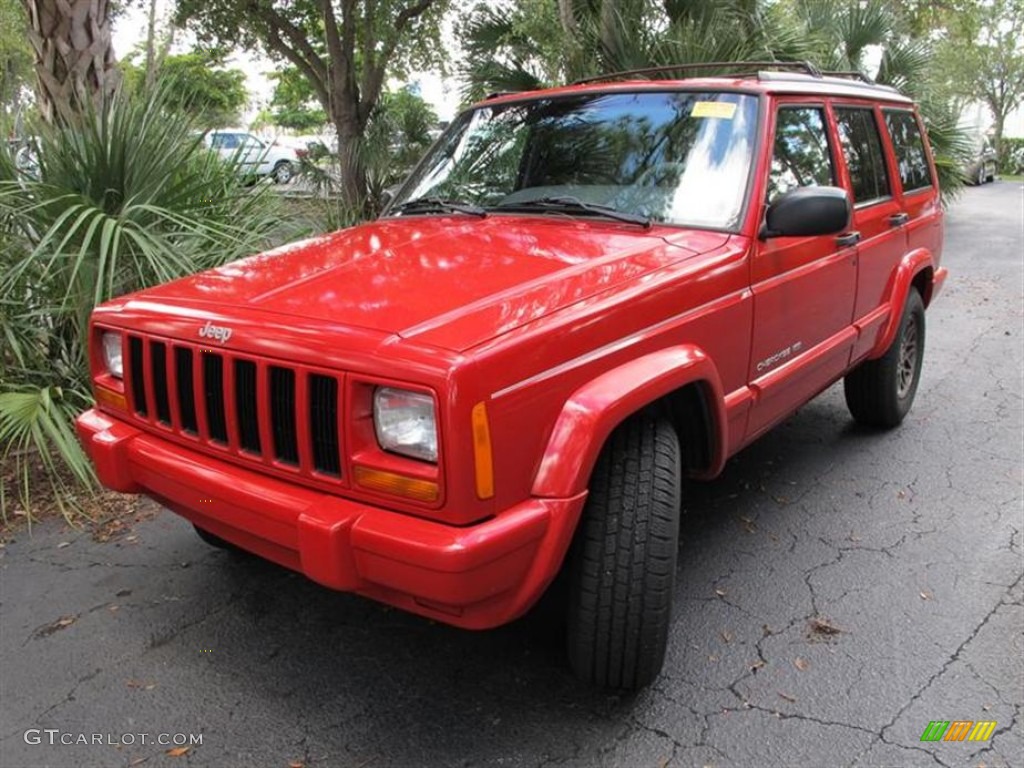 1998 Cherokee Limited - Bright Red / Mist Gray photo #4