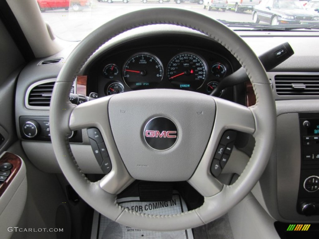 2011 GMC Yukon XL SLT 4x4 Light Titanium Steering Wheel Photo #55222702