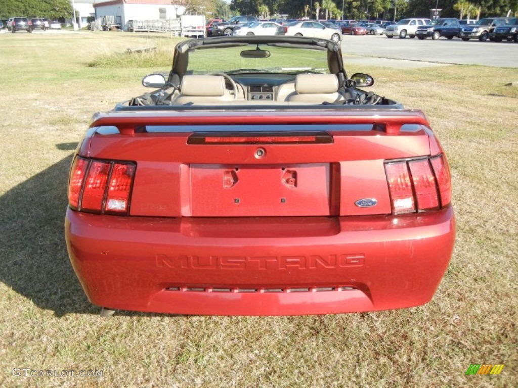 2003 Mustang V6 Convertible - Redfire Metallic / Medium Parchment photo #4