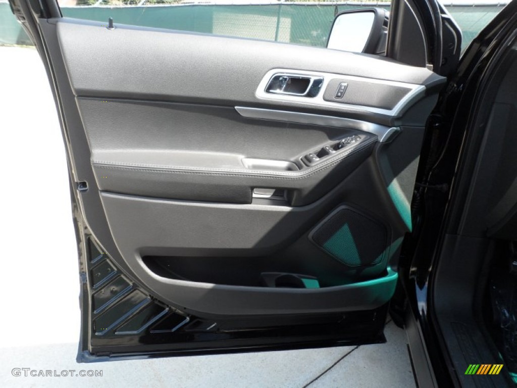 2012 Ford Explorer XLT EcoBoost Charcoal Black Door Panel Photo #55223770