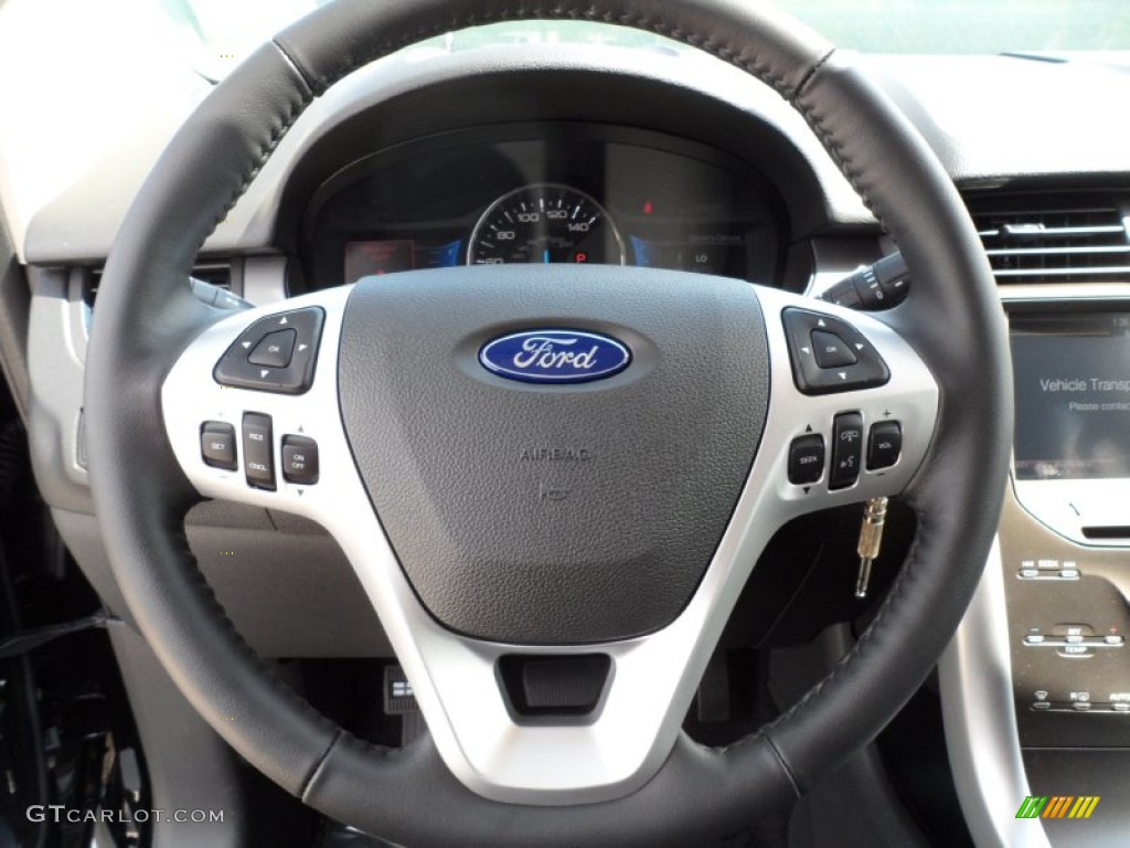 2012 Ford Edge SEL EcoBoost Charcoal Black Steering Wheel Photo #55224211