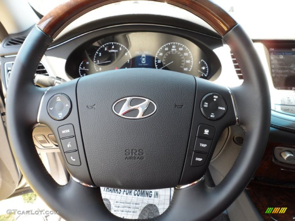 2011 Hyundai Genesis 4.6 Sedan Jet Black Steering Wheel Photo #55225528