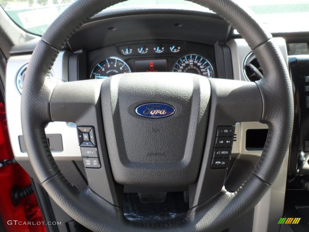 2011 Ford F150 FX2 SuperCab Black Steering Wheel Photo #55226569