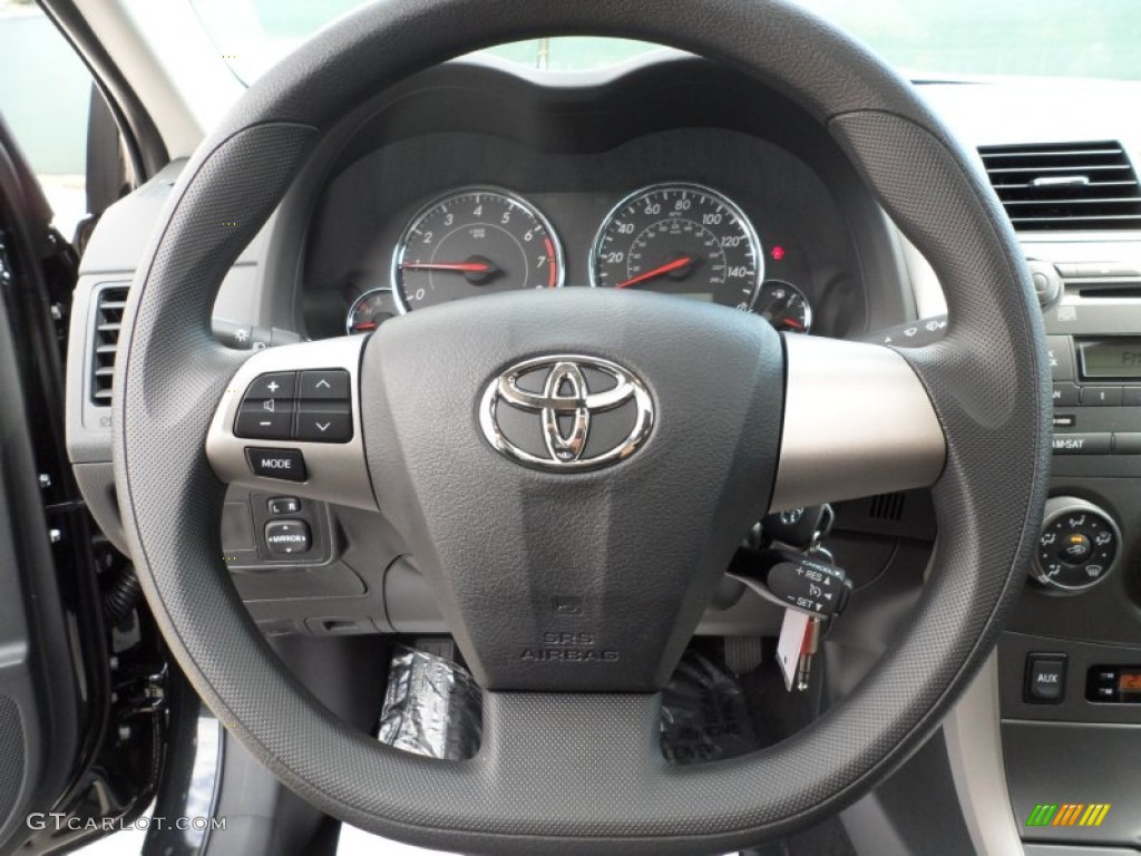 2011 Toyota Corolla S Dark Charcoal Steering Wheel Photo #55228225