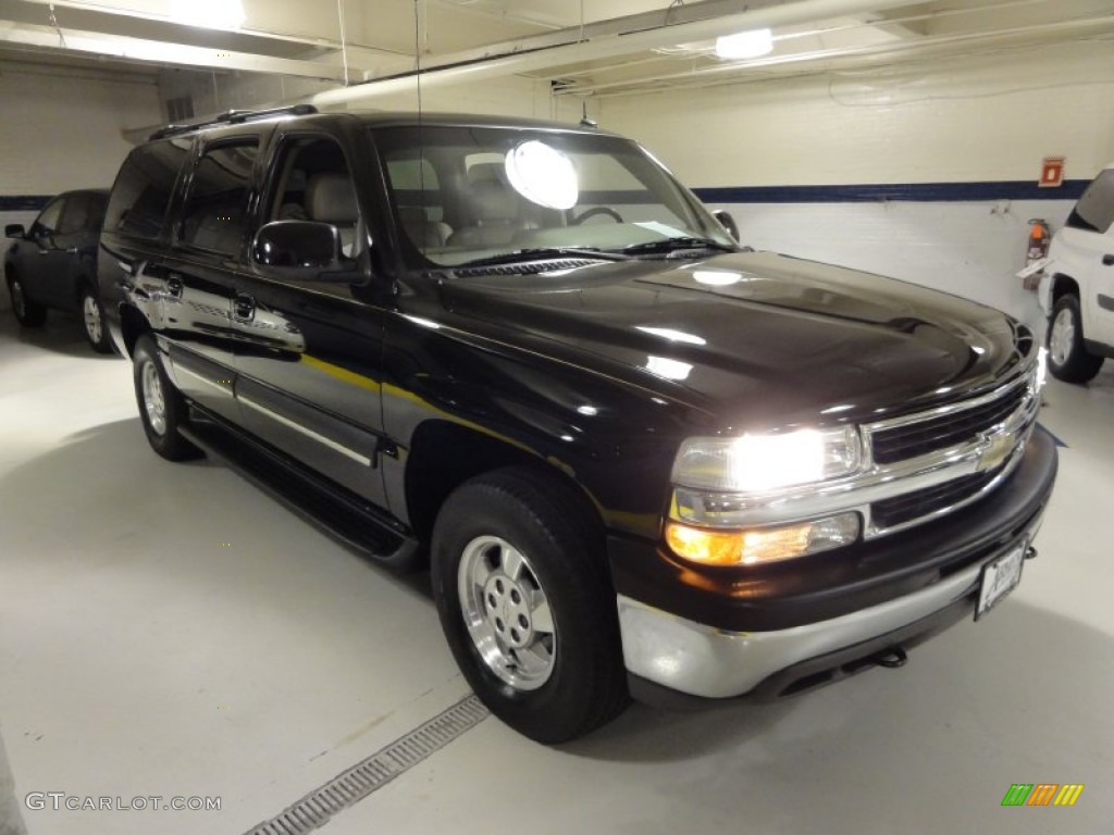 2003 Suburban 1500 LT 4x4 - Black / Tan/Neutral photo #4