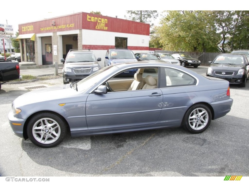 2004 3 Series 325i Coupe - Steel Blue Metallic / Sand photo #10