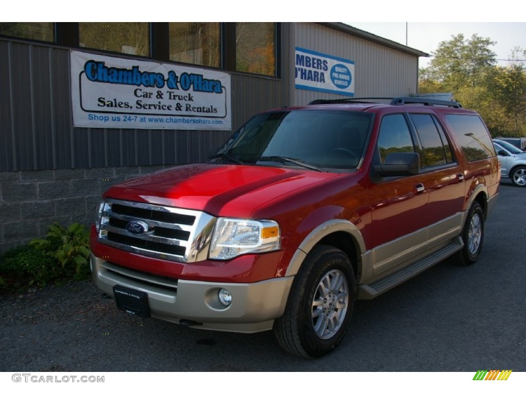 2009 Expedition EL Eddie Bauer 4x4 - Royal Red Metallic / Charcoal Black Leather/Camel photo #1