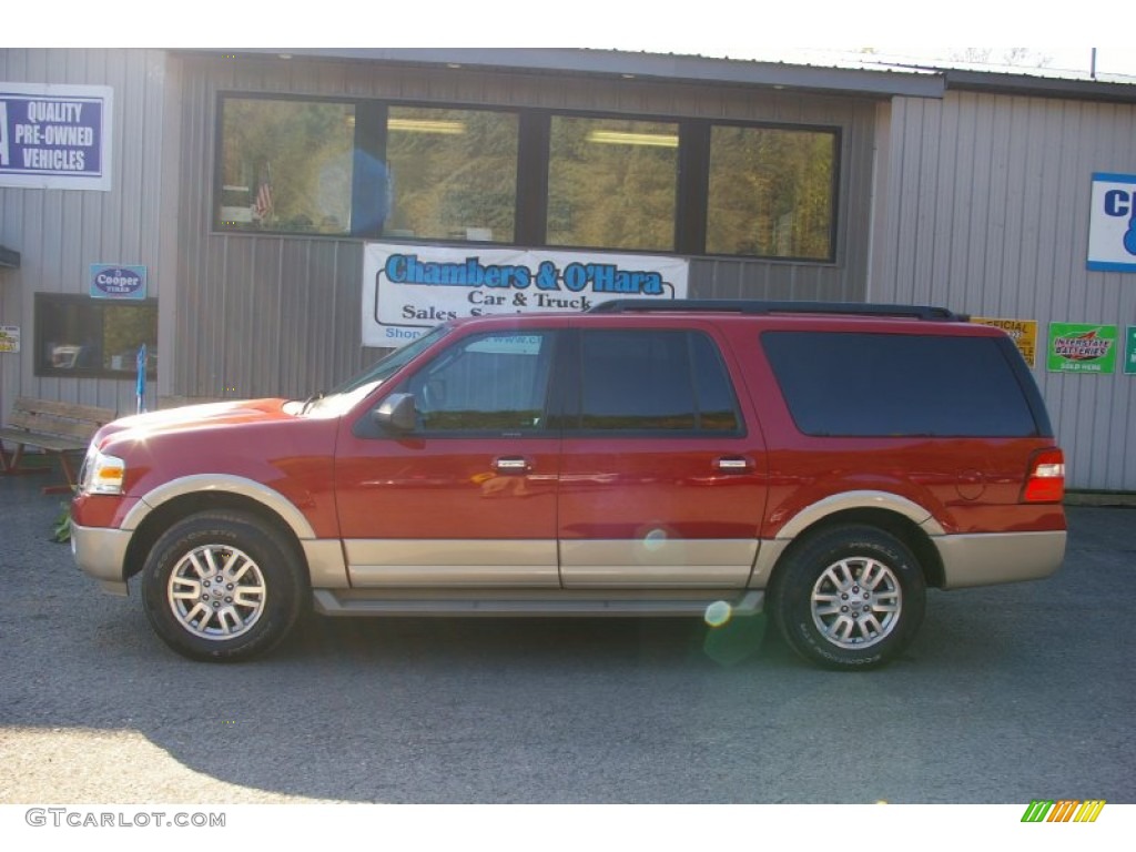 2009 Expedition EL Eddie Bauer 4x4 - Royal Red Metallic / Charcoal Black Leather/Camel photo #2