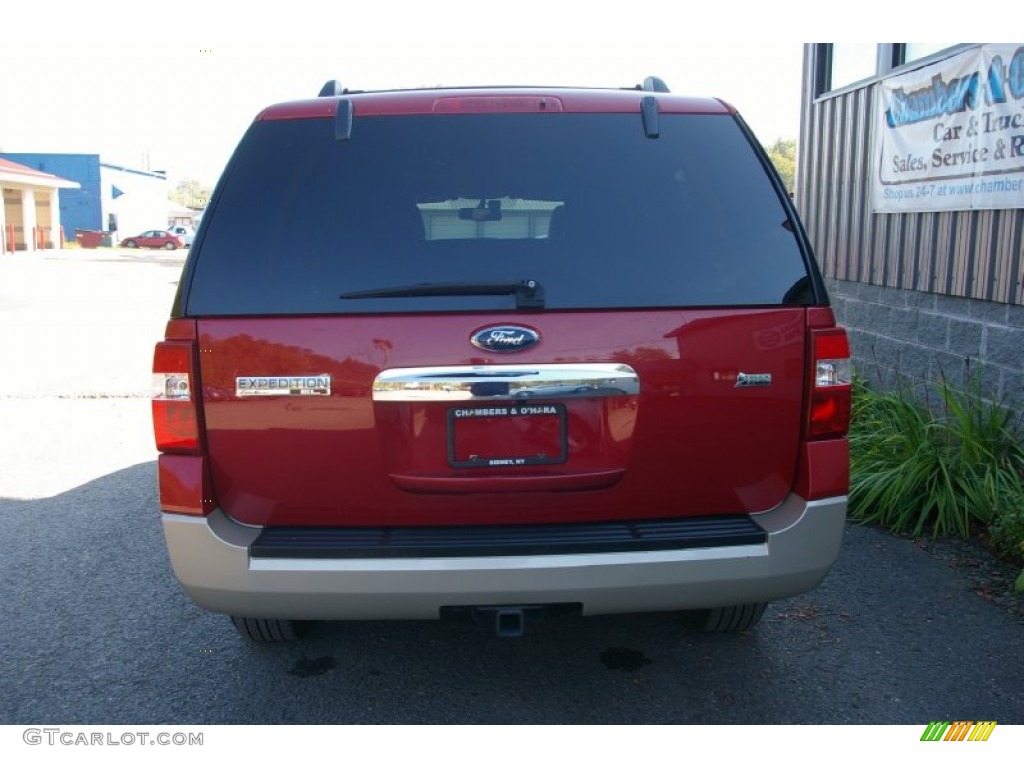 2009 Expedition EL Eddie Bauer 4x4 - Royal Red Metallic / Charcoal Black Leather/Camel photo #16