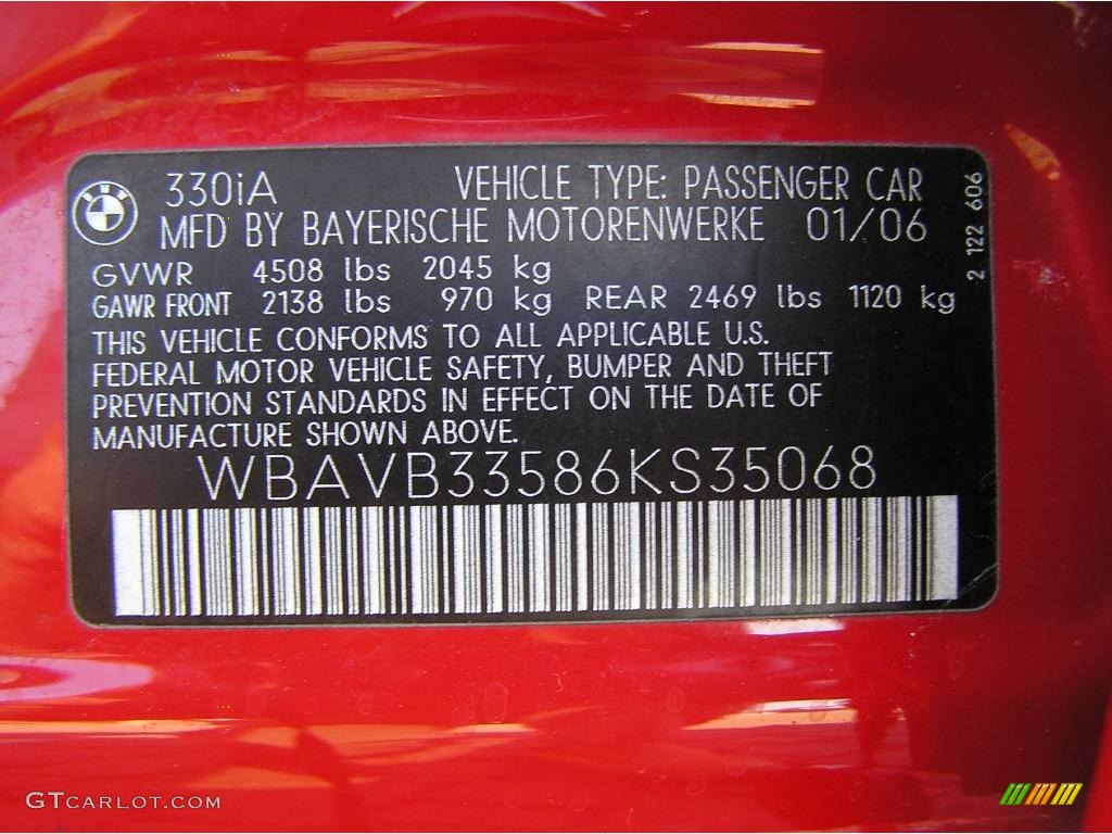 2006 3 Series 330i Sedan - Imola Red / Black photo #29