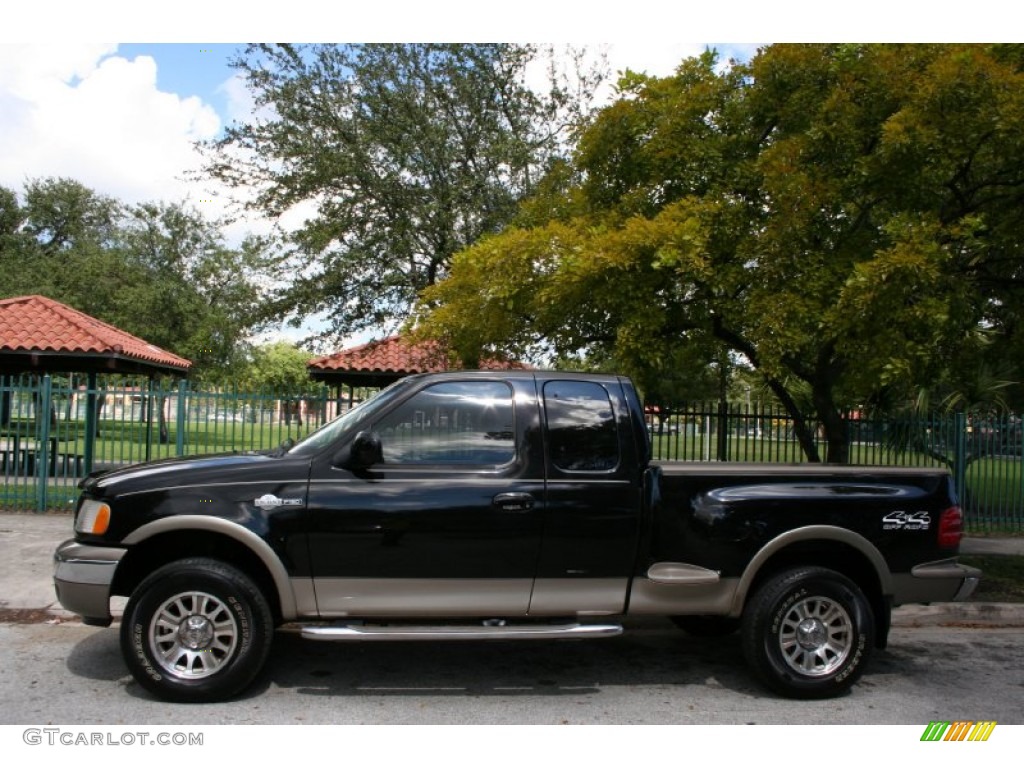 2003 F150 King Ranch SuperCab 4x4 - Black / Castano Brown Leather photo #3