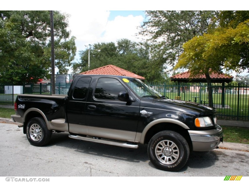 2003 F150 King Ranch SuperCab 4x4 - Black / Castano Brown Leather photo #11