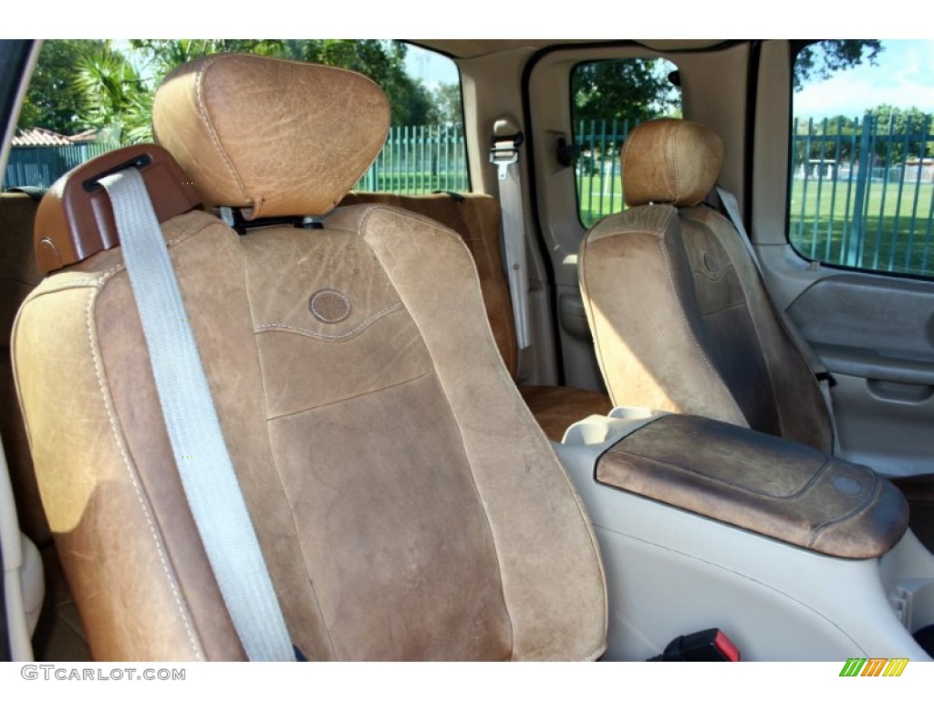 Castano Brown Leather Interior 2003 Ford F150 King Ranch SuperCab 4x4 Photo #55231660