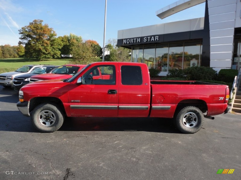 2000 Silverado 1500 LS Extended Cab 4x4 - Victory Red / Medium Gray photo #2