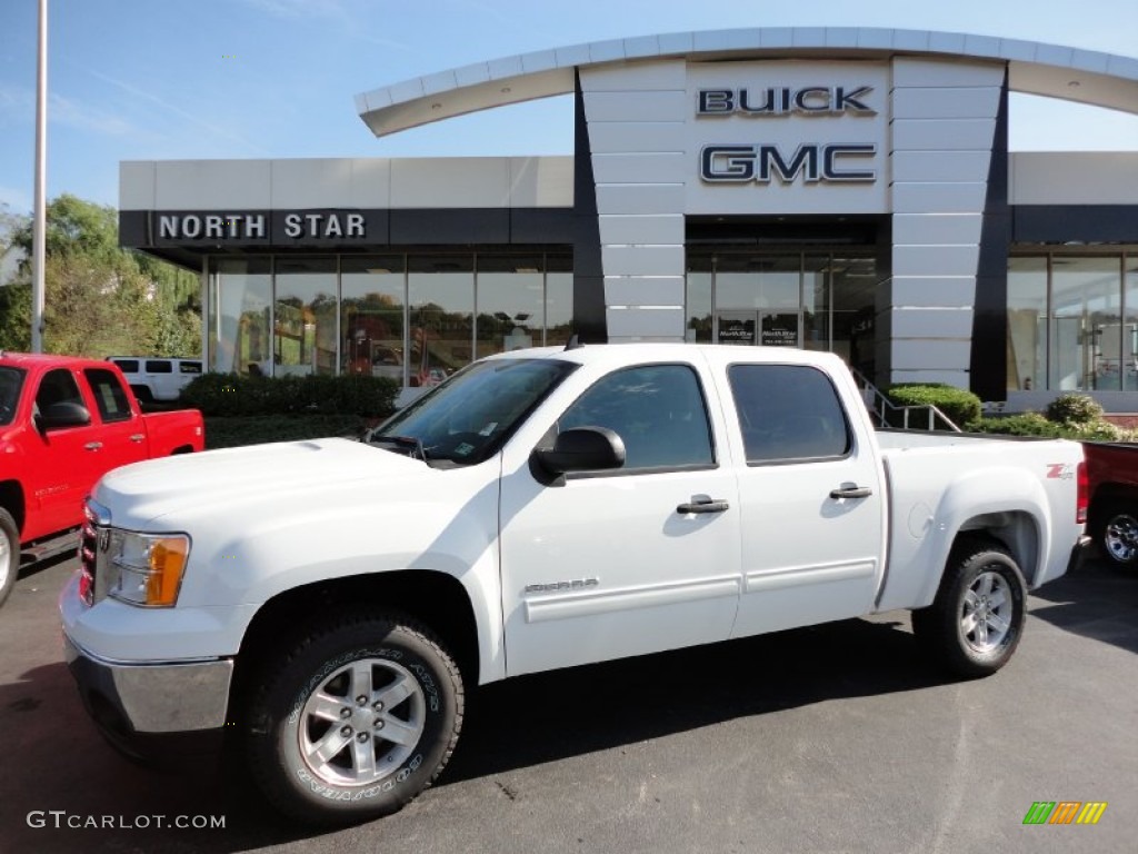 2012 Sierra 1500 SLE Crew Cab 4x4 - Summit White / Ebony photo #1