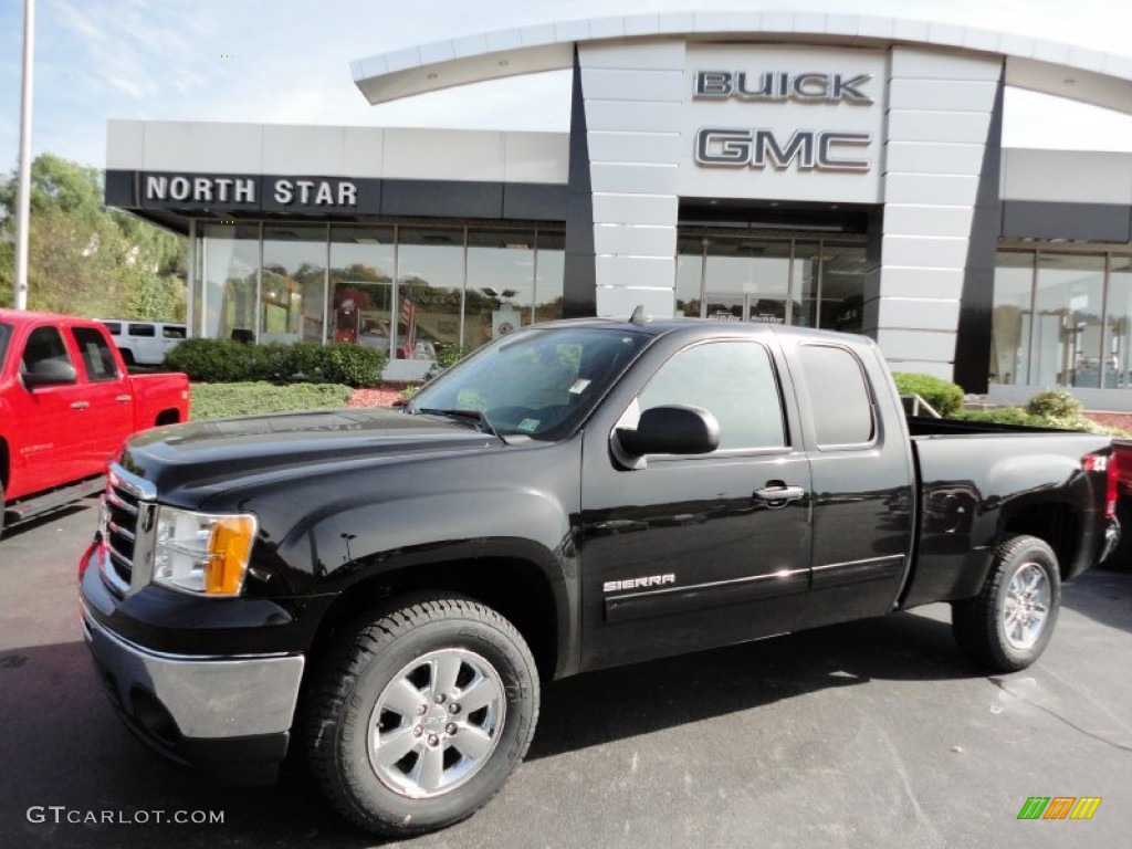 2012 Sierra 1500 SLE Extended Cab 4x4 - Onyx Black / Ebony photo #1