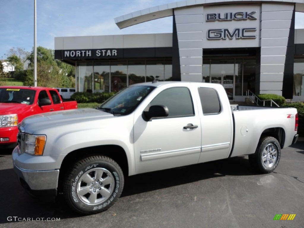 2012 Sierra 1500 SLE Extended Cab 4x4 - Quicksilver Metallic / Ebony photo #1