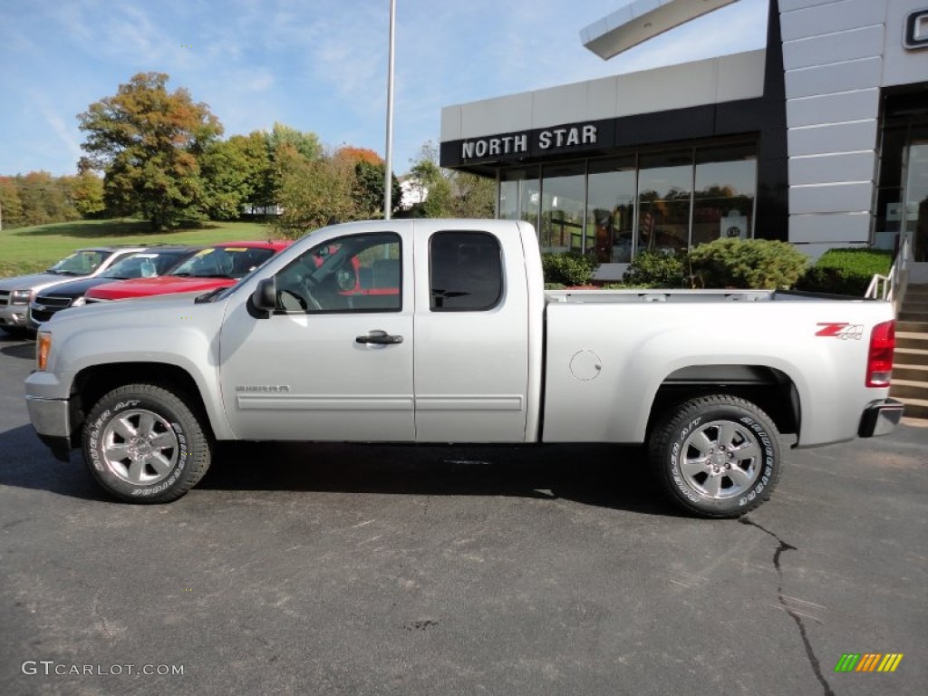 2012 Sierra 1500 SLE Extended Cab 4x4 - Quicksilver Metallic / Ebony photo #2