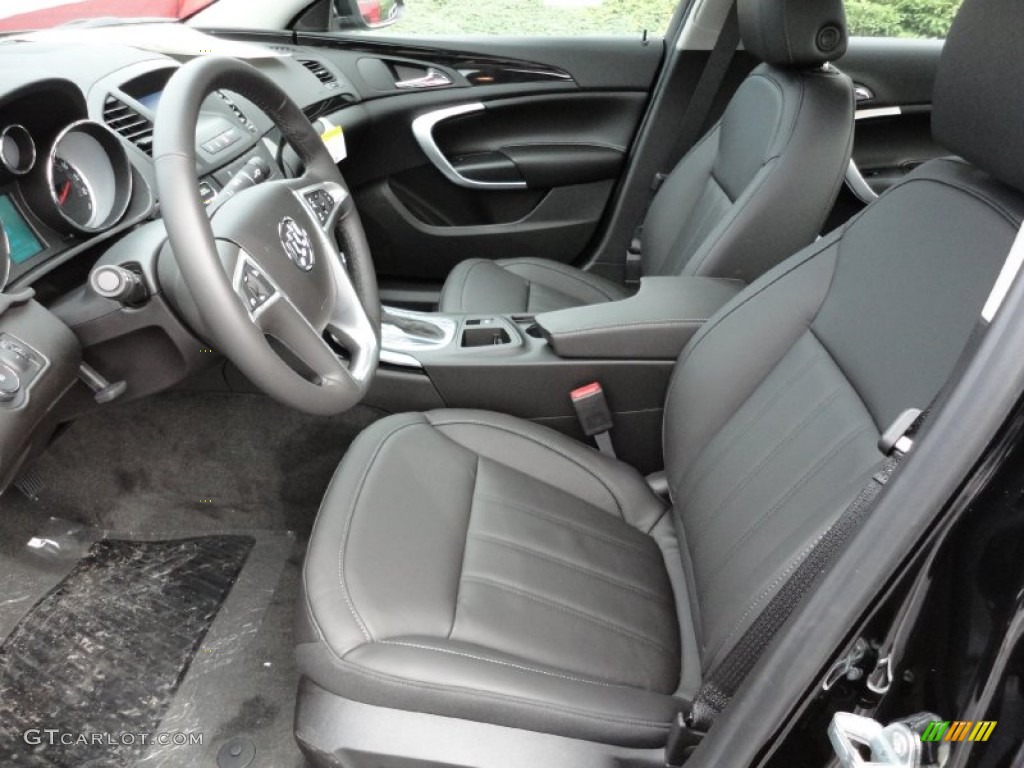 Ebony Interior 2012 Buick Regal Turbo Photo #55234345