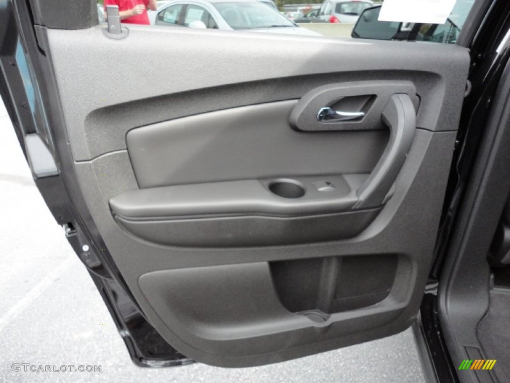 2012 Chevrolet Traverse LT AWD Ebony Door Panel Photo #55234600