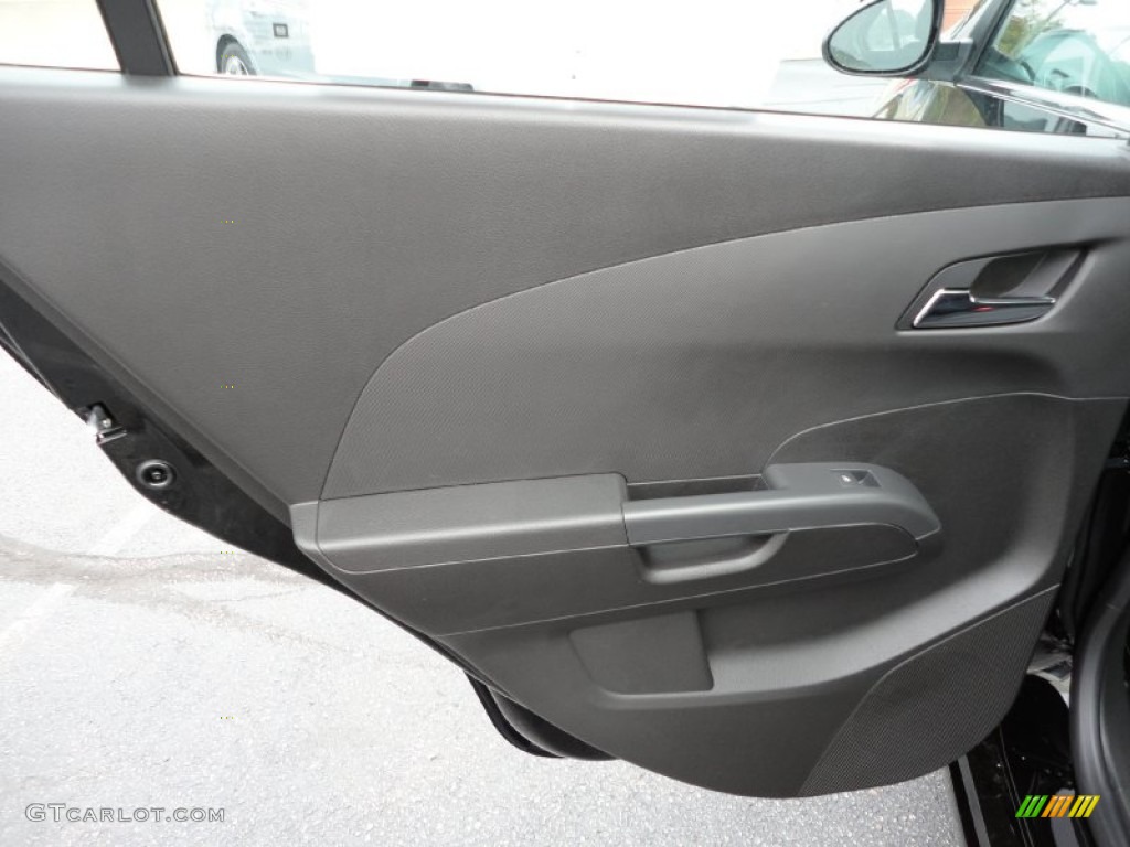 2012 Chevrolet Sonic LT Sedan Jet Black/Dark Titanium Door Panel Photo #55235260