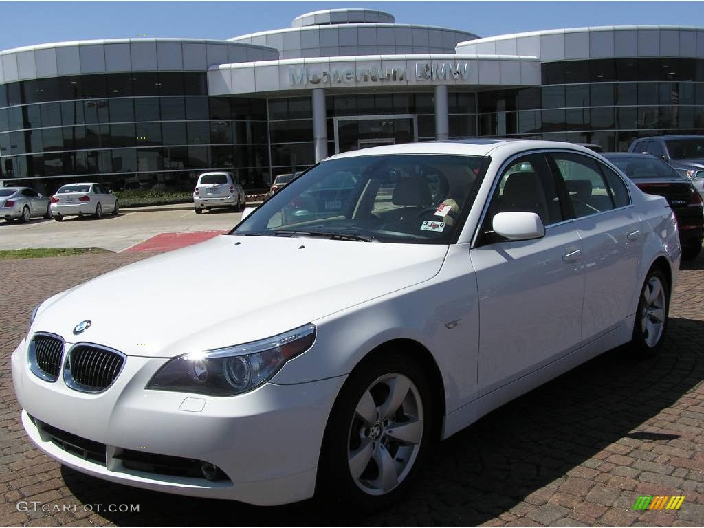 2006 5 Series 525i Sedan - Alpine White / Beige photo #1