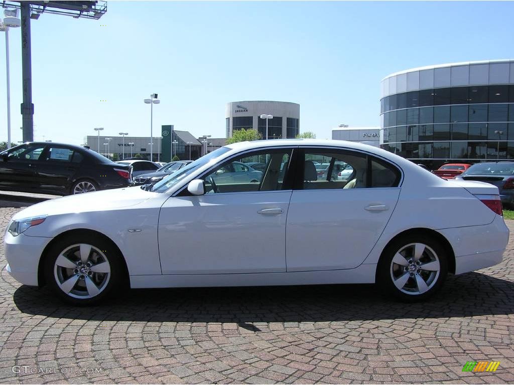 2006 5 Series 525i Sedan - Alpine White / Beige photo #10