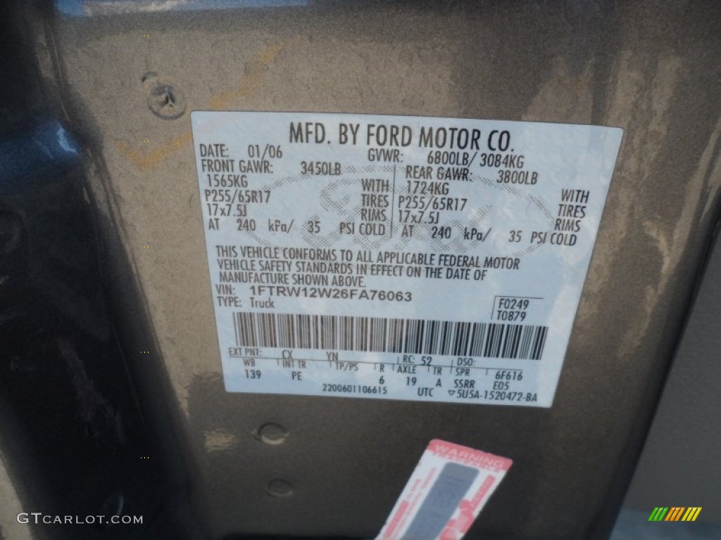 2006 F150 XLT SuperCrew - Dark Shadow Grey Metallic / Medium/Dark Flint photo #41