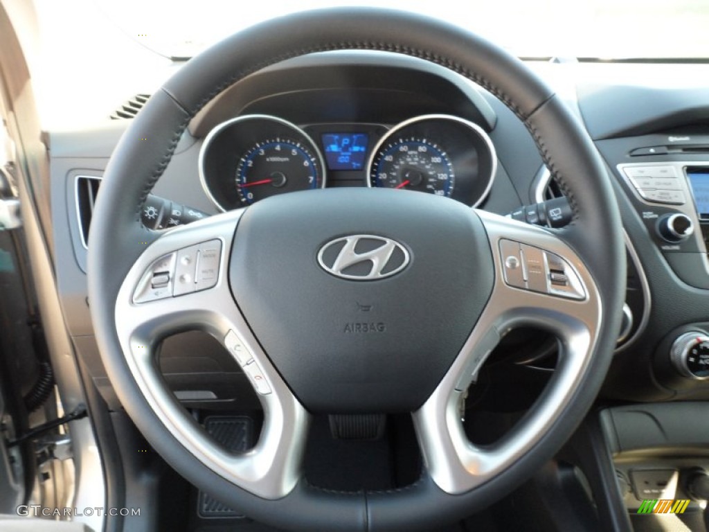 2012 Hyundai Tucson GLS Black Steering Wheel Photo #55241743