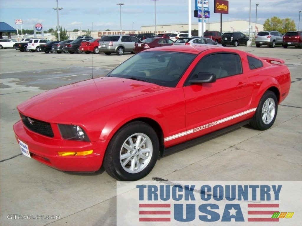 2005 Mustang V6 Deluxe Coupe - Torch Red / Medium Parchment photo #1