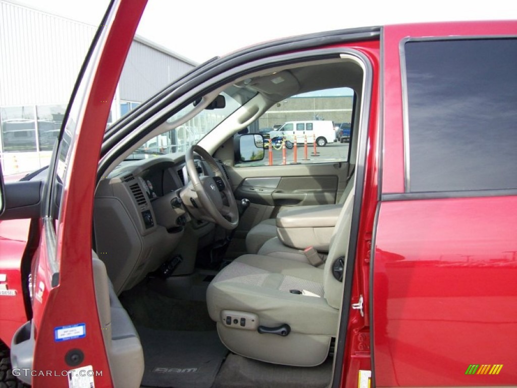 2008 Ram 3500 SLT Quad Cab 4x4 - Inferno Red Crystal Pearl / Khaki photo #3