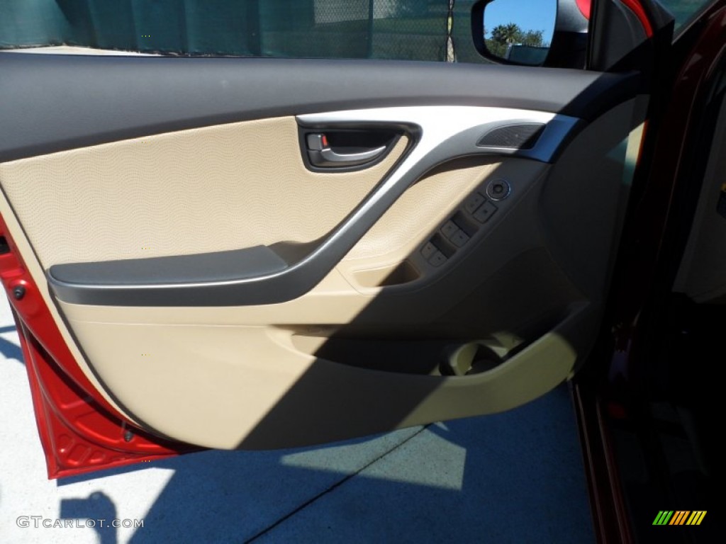2012 Elantra Limited - Red Allure / Beige photo #22