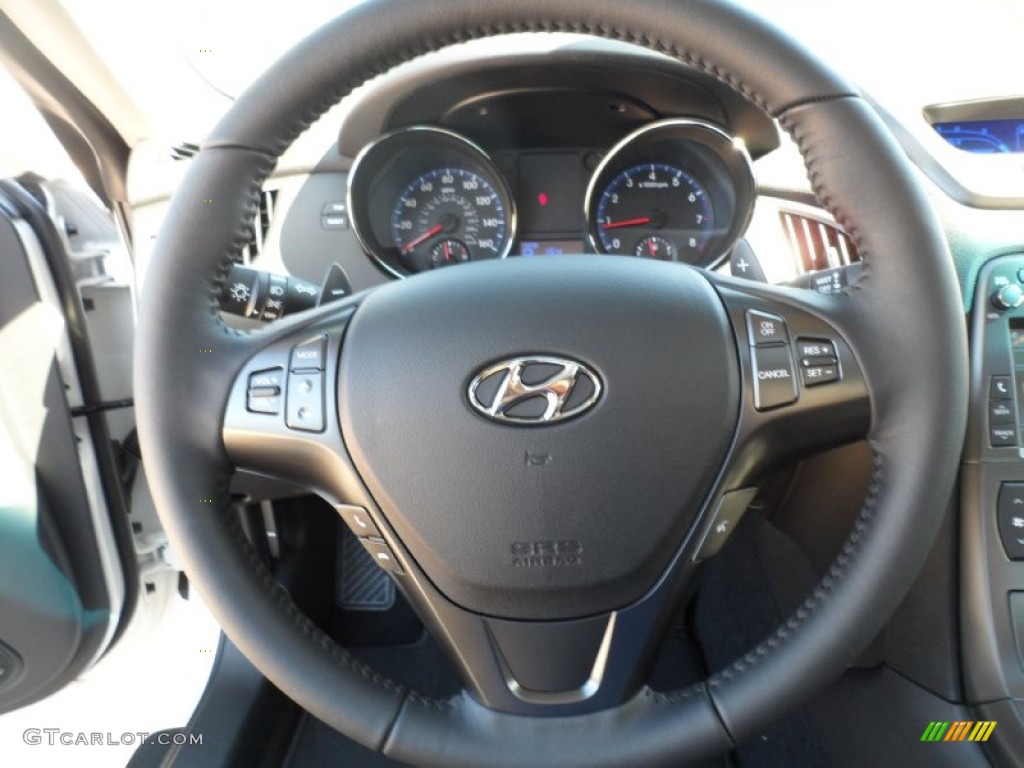 2012 Hyundai Genesis Coupe 2.0T Premium Black Cloth Steering Wheel Photo #55244044