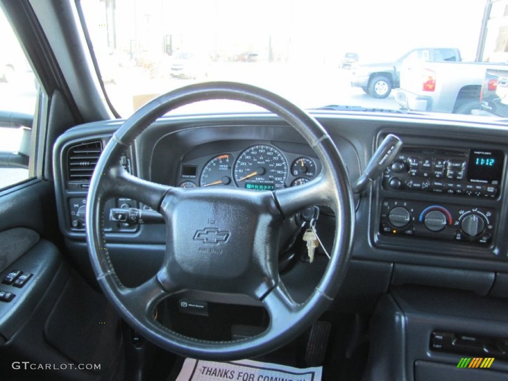 2002 Chevrolet Silverado 2500 LT Extended Cab 4x4 Graphite Steering Wheel Photo #55244524