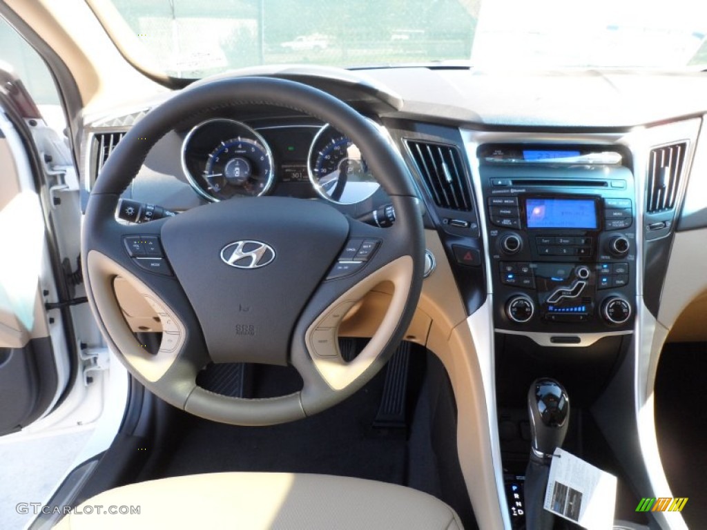 2012 Hyundai Sonata Limited Camel Steering Wheel Photo #55244920