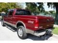 2005 Dark Toreador Red Metallic Ford F250 Super Duty Lariat Crew Cab 4x4  photo #9