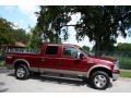 2005 Dark Toreador Red Metallic Ford F250 Super Duty Lariat Crew Cab 4x4  photo #13