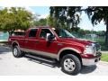 2005 Dark Toreador Red Metallic Ford F250 Super Duty Lariat Crew Cab 4x4  photo #14