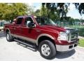 2005 Dark Toreador Red Metallic Ford F250 Super Duty Lariat Crew Cab 4x4  photo #15