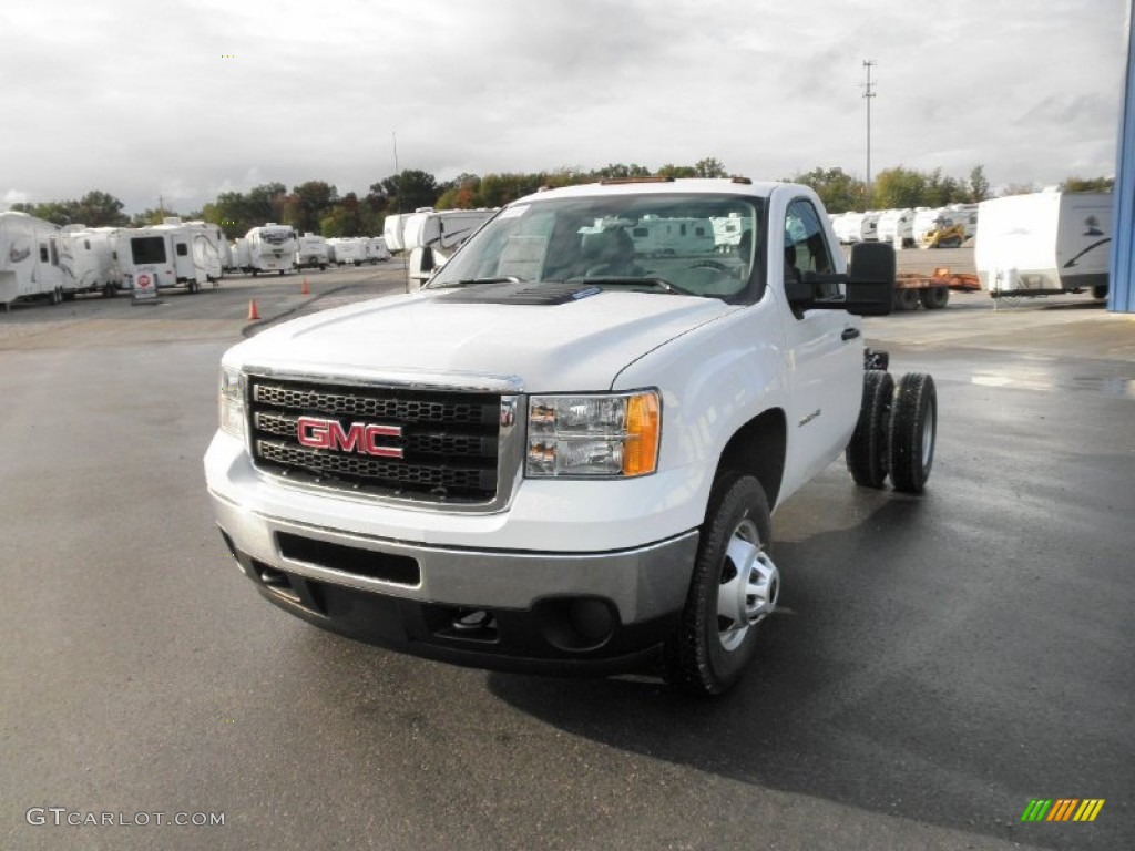 Summit White 2012 GMC Sierra 3500HD Regular Cab Chassis Exterior Photo #55249243