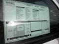  2012 Sierra 3500HD Regular Cab Chassis Window Sticker