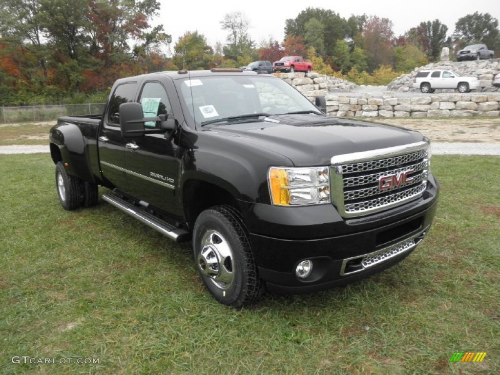 Onyx Black 2012 GMC Sierra 3500HD Denali Crew Cab 4x4 Dually Exterior Photo #55249501