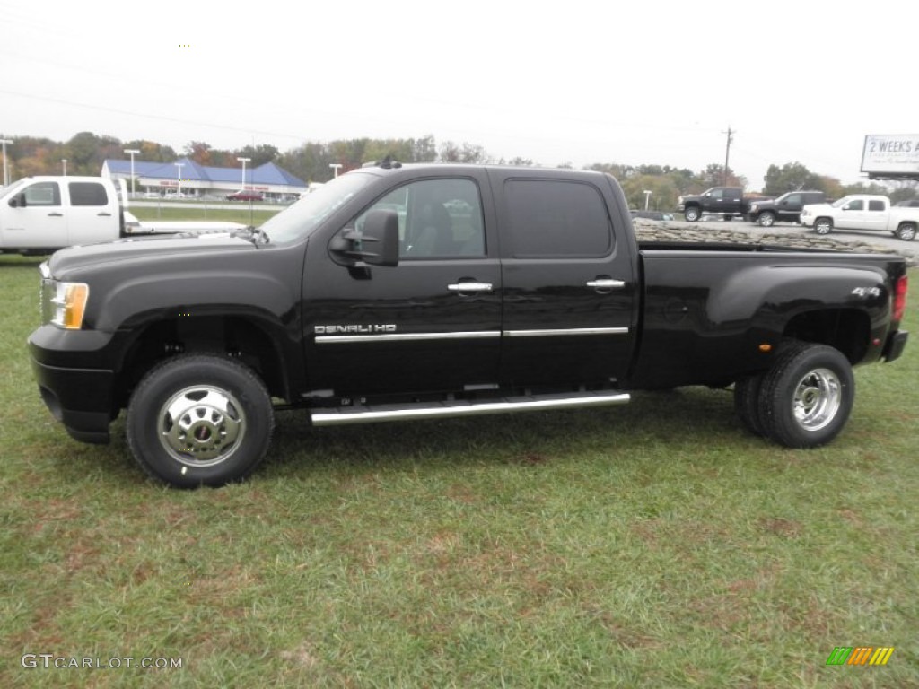 Onyx Black 2012 GMC Sierra 3500HD Denali Crew Cab 4x4 Dually Exterior Photo #55249519