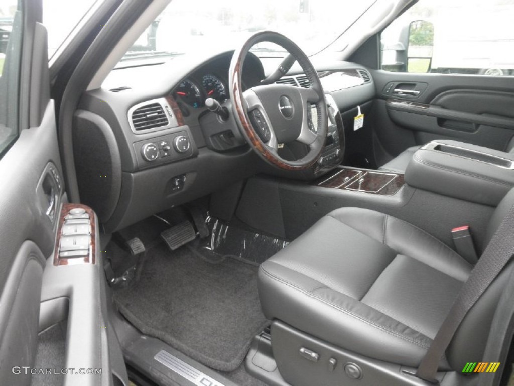 Ebony Interior 2012 GMC Sierra 3500HD Denali Crew Cab 4x4 Dually Photo #55249549