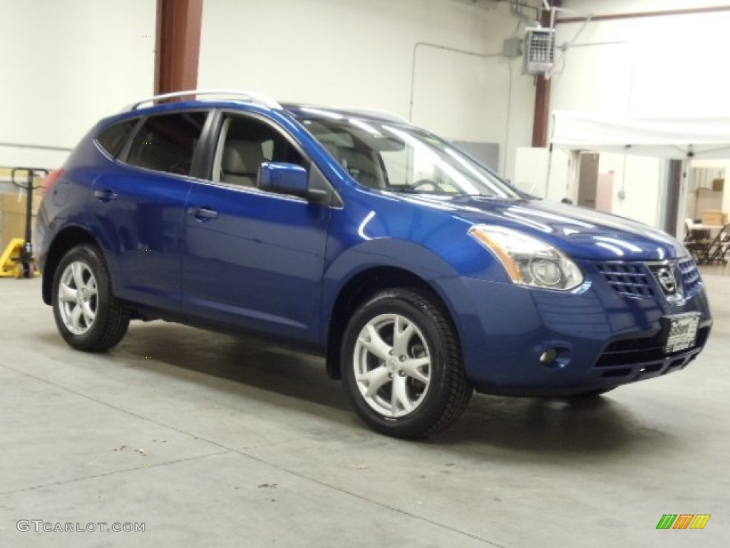 2009 Rogue SL AWD - Indigo Blue / Gray photo #7