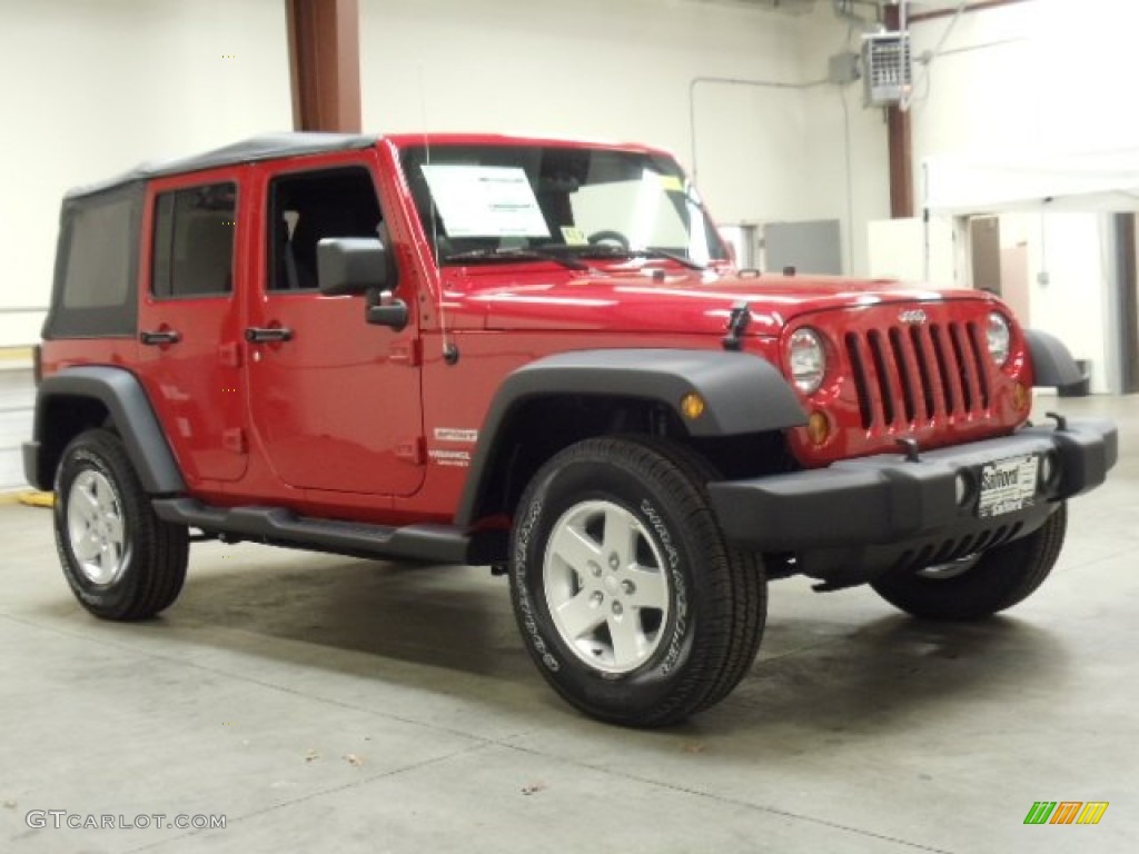 2012 Wrangler Unlimited Sport S 4x4 - Flame Red / Black photo #7