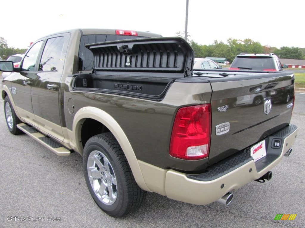 2012 Ram 1500 Laramie Longhorn Crew Cab 4x4 - Sagebrush Pearl / Light Pebble Beige/Bark Brown photo #5