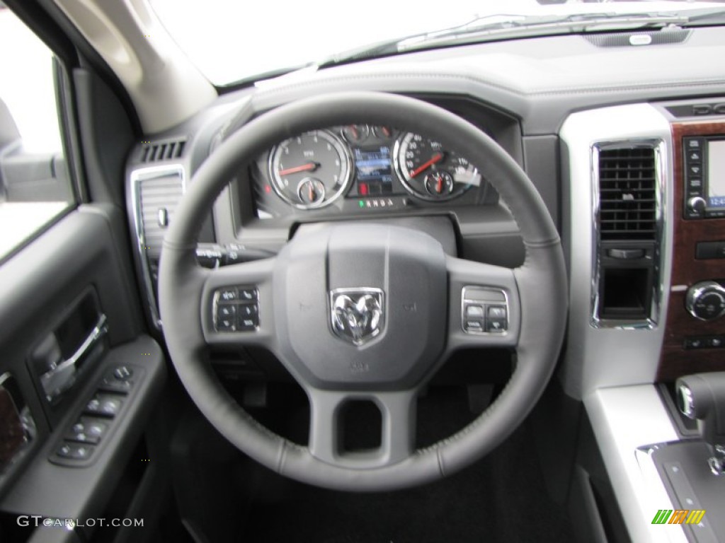 2012 Ram 1500 Laramie Crew Cab - Bright White / Dark Slate Gray/Medium Graystone photo #16