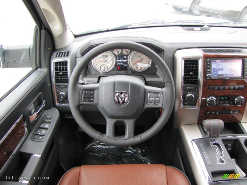 2012 Dodge Ram 1500 Laramie Longhorn Crew Cab 4x4 Dark Slate Gray/Russet Dashboard Photo #55251310