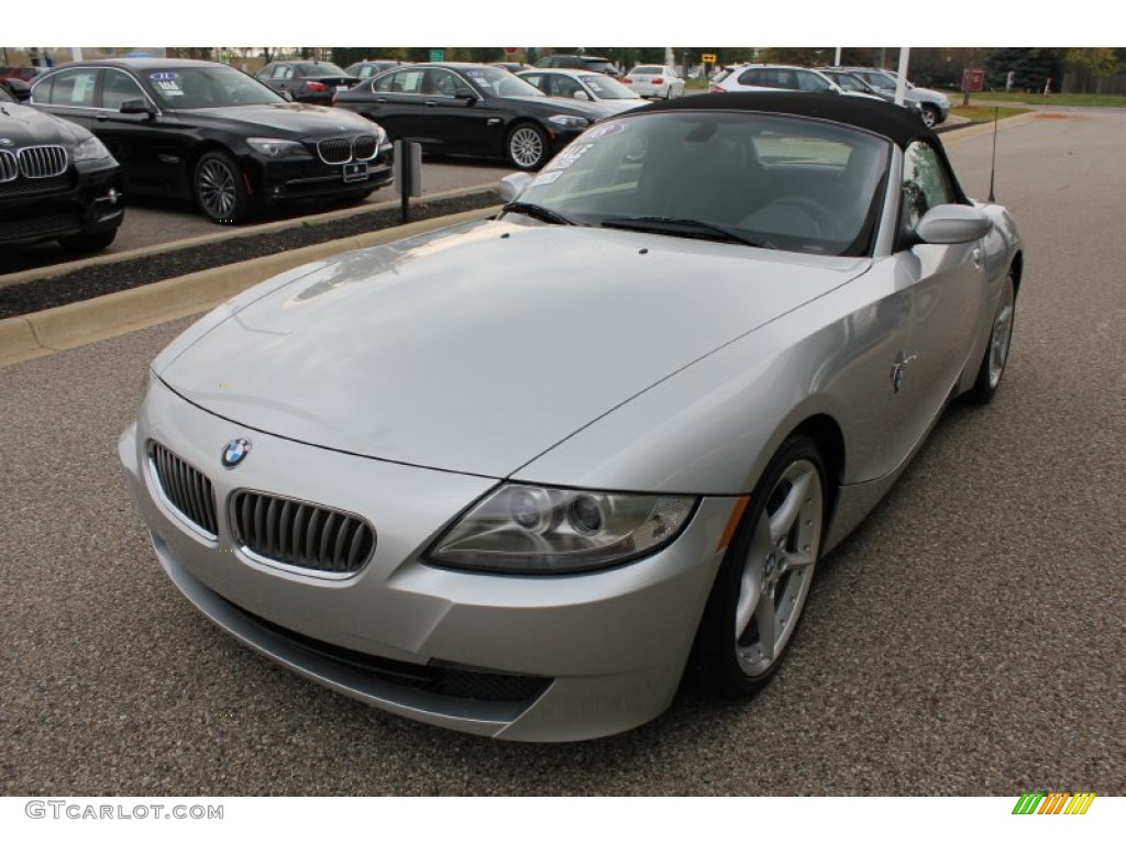 2008 Z4 3.0si Roadster - Titanium Silver Metallic / Black photo #1